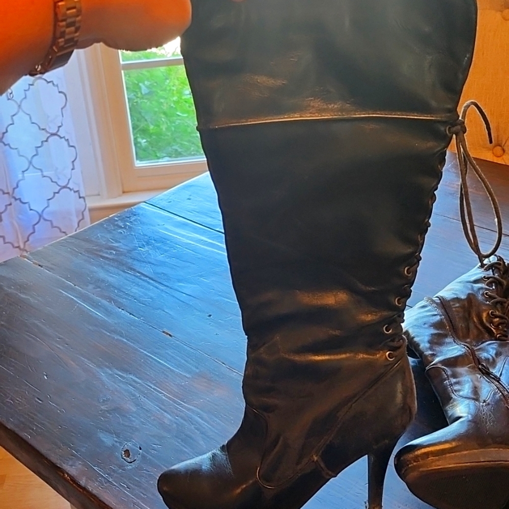 Tall black dress boots